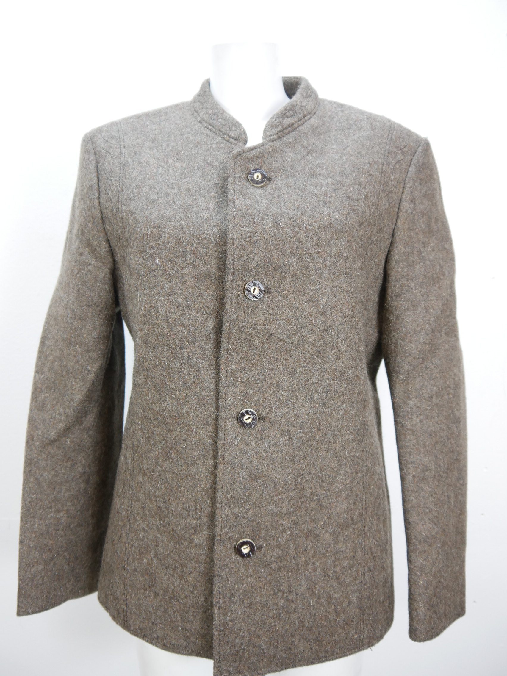 Bavaria Loden braun Stehkragen und Stickerei fescher Janker Lodenjacke ...