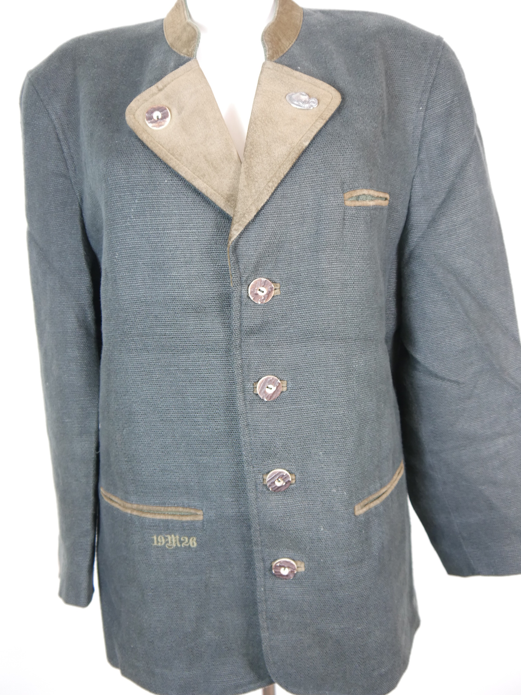 H.moser Waldburg Herrenjanker - Hellgrau Trachtenjacke Mit Walk-Besatz