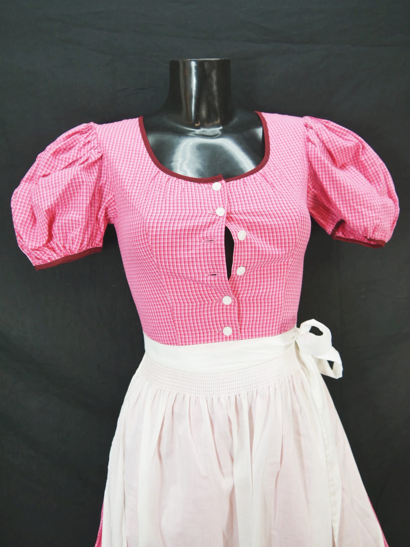 Mädchen Dirndl 4-teilig - Oktoberfest Outfit In Rosa & Blau Größe 110-150