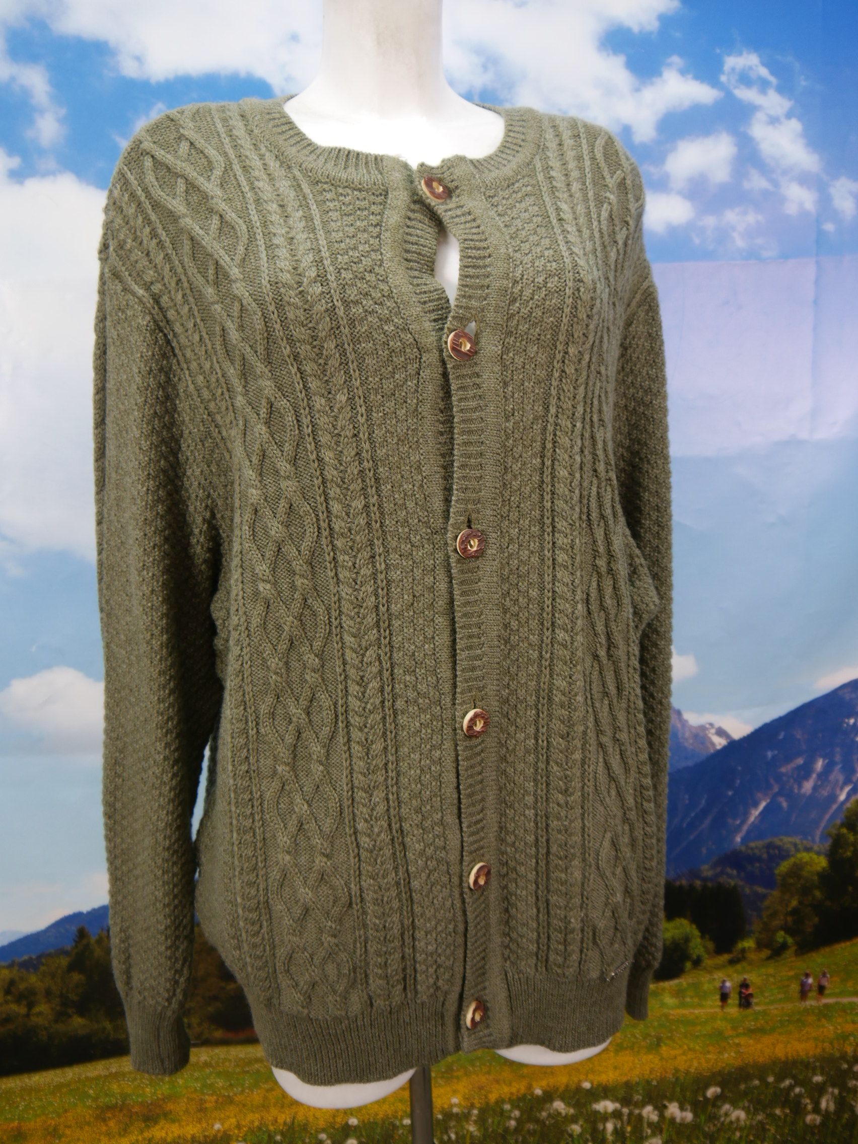 Chiemseer Strickjacke Mit Zopfmuster Grune Sehr Dicke Trachtenjacke Jacke Gr 56 Trachtenecke