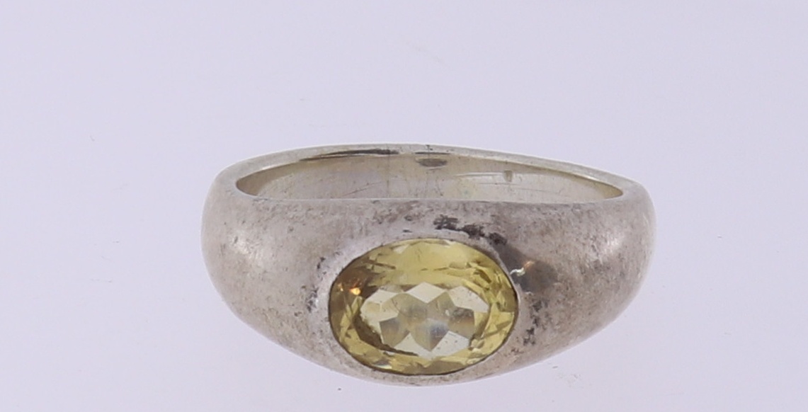 Ring Citrin Goldtopas in Handarbeit echt Silber Größe 62 - 10 aus Nepal VIII-74