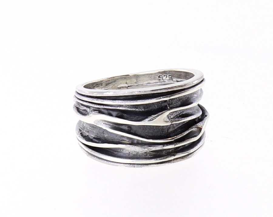 Fingerring wunderschön Stil gefaltet Ring echt Silber Größe 62-10 IX-22