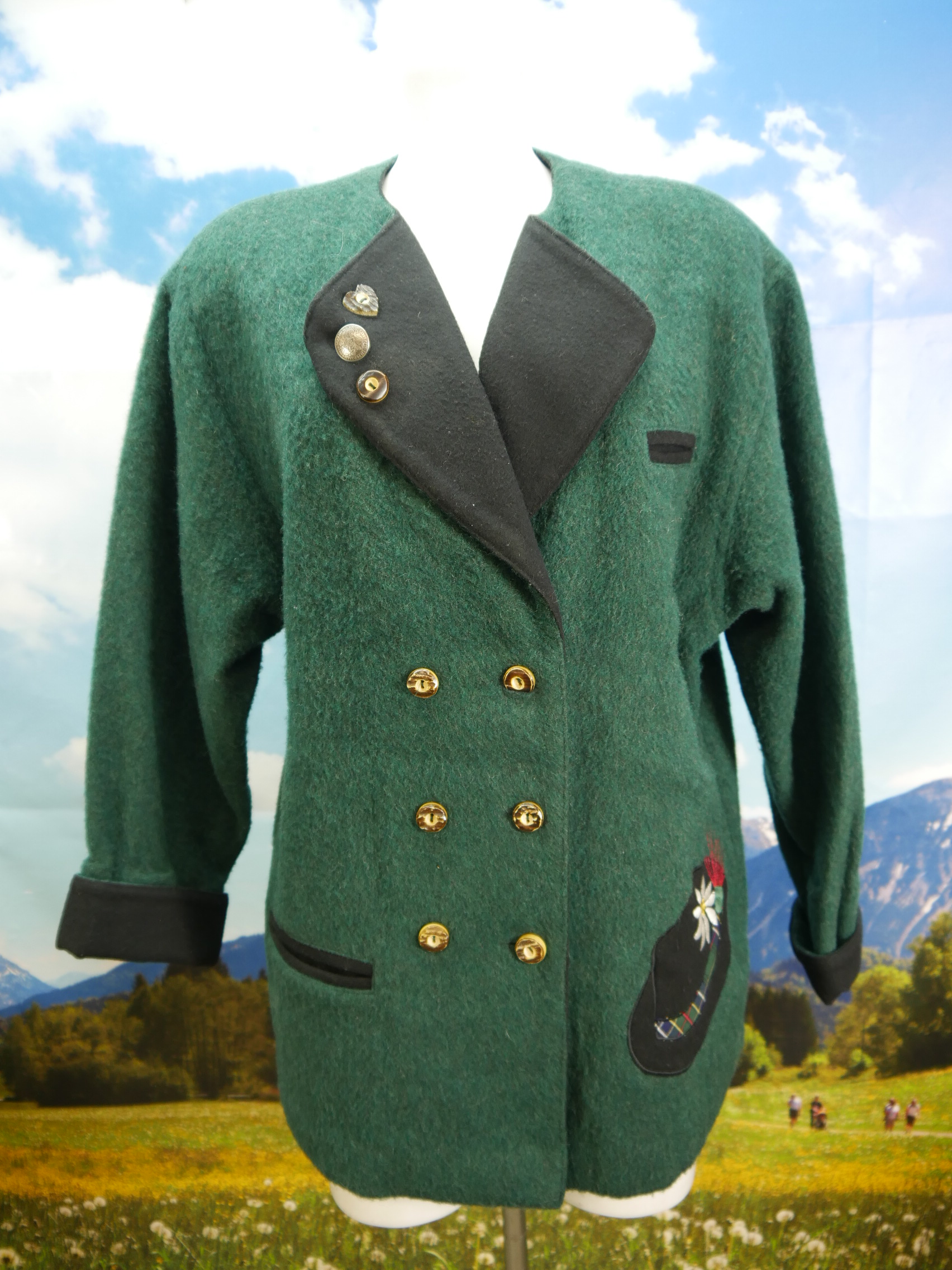Original Distler herrlich 60er Jahre fesche Vintage Trachtenjacke Jacke Gr.42