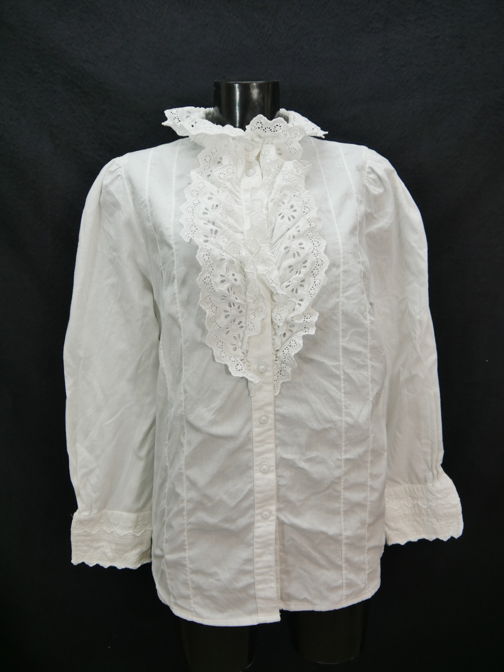 Size 48 Trachten blouse white Blouse Eger cotton with great lace TB6026 ...