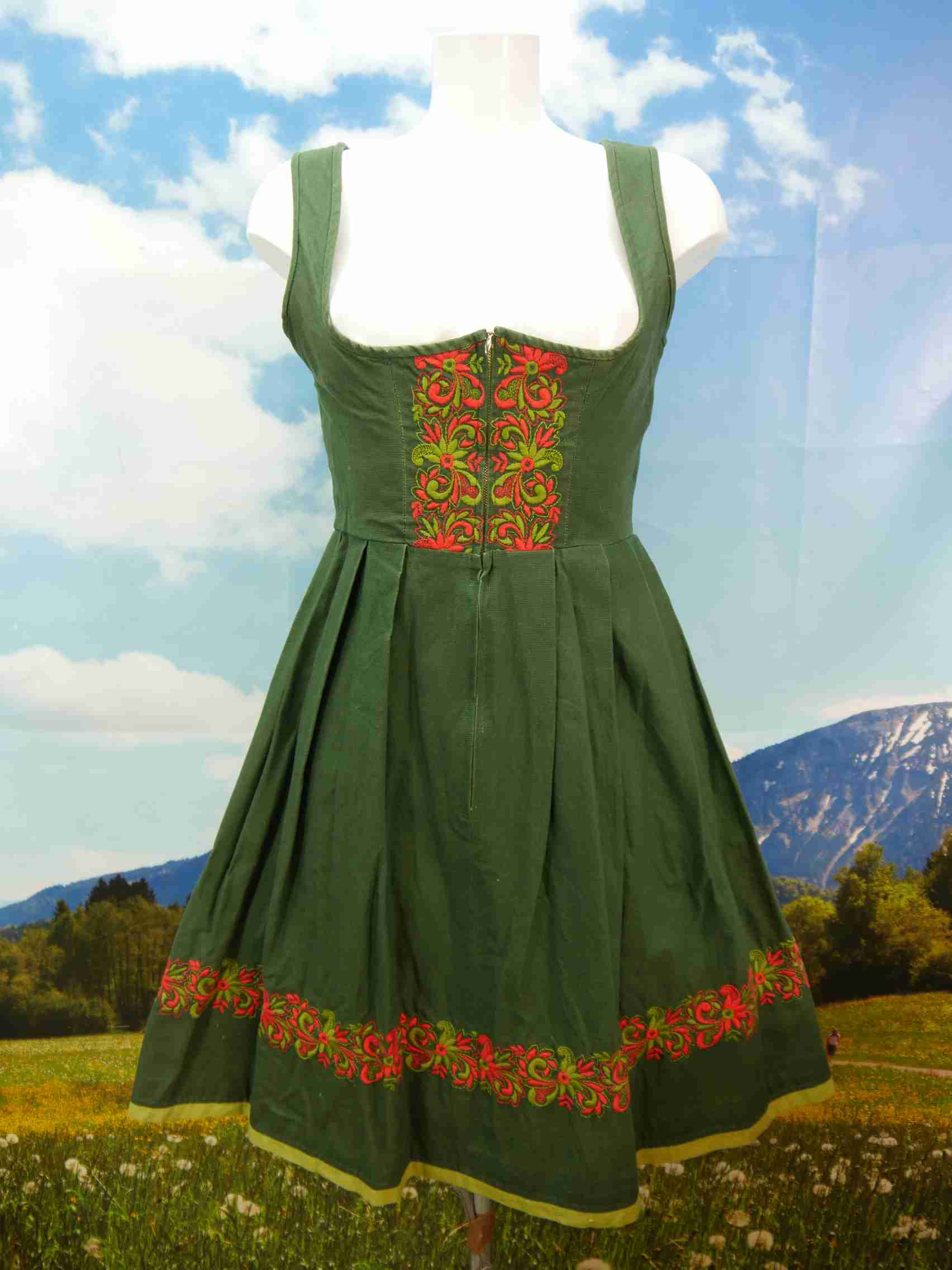 Hand Sewn Balconette Gorgeous 60s Sweet Vintage Dirndl Without Apron Size 38 Traditional Corner