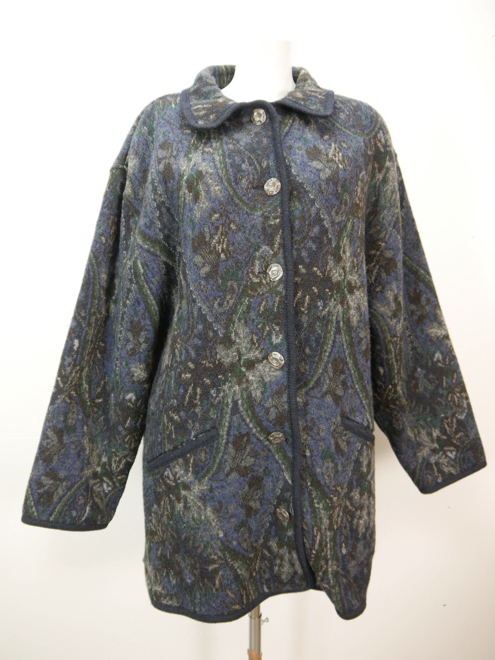 Sigi Scheiber Austria blue patterned new wool class traditional jacket ...