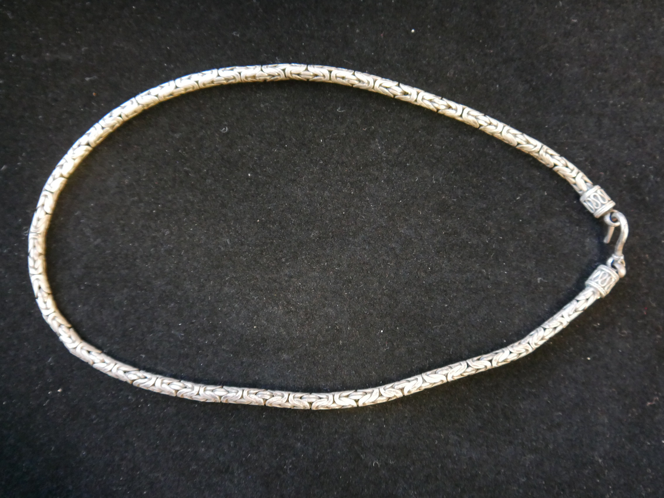 Schwarze Königskette Echt Silber Halskette Kette d=4 mm L=440 mm X-C-18