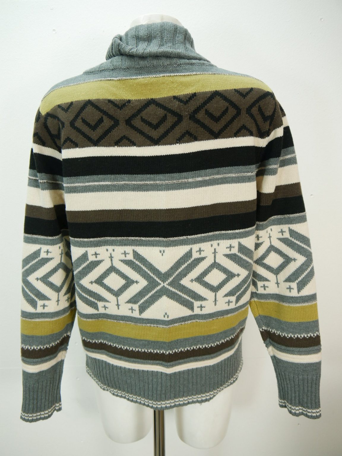 Mauro Ferrini gray with shawl collar smart men's Norwegian sweater size ...