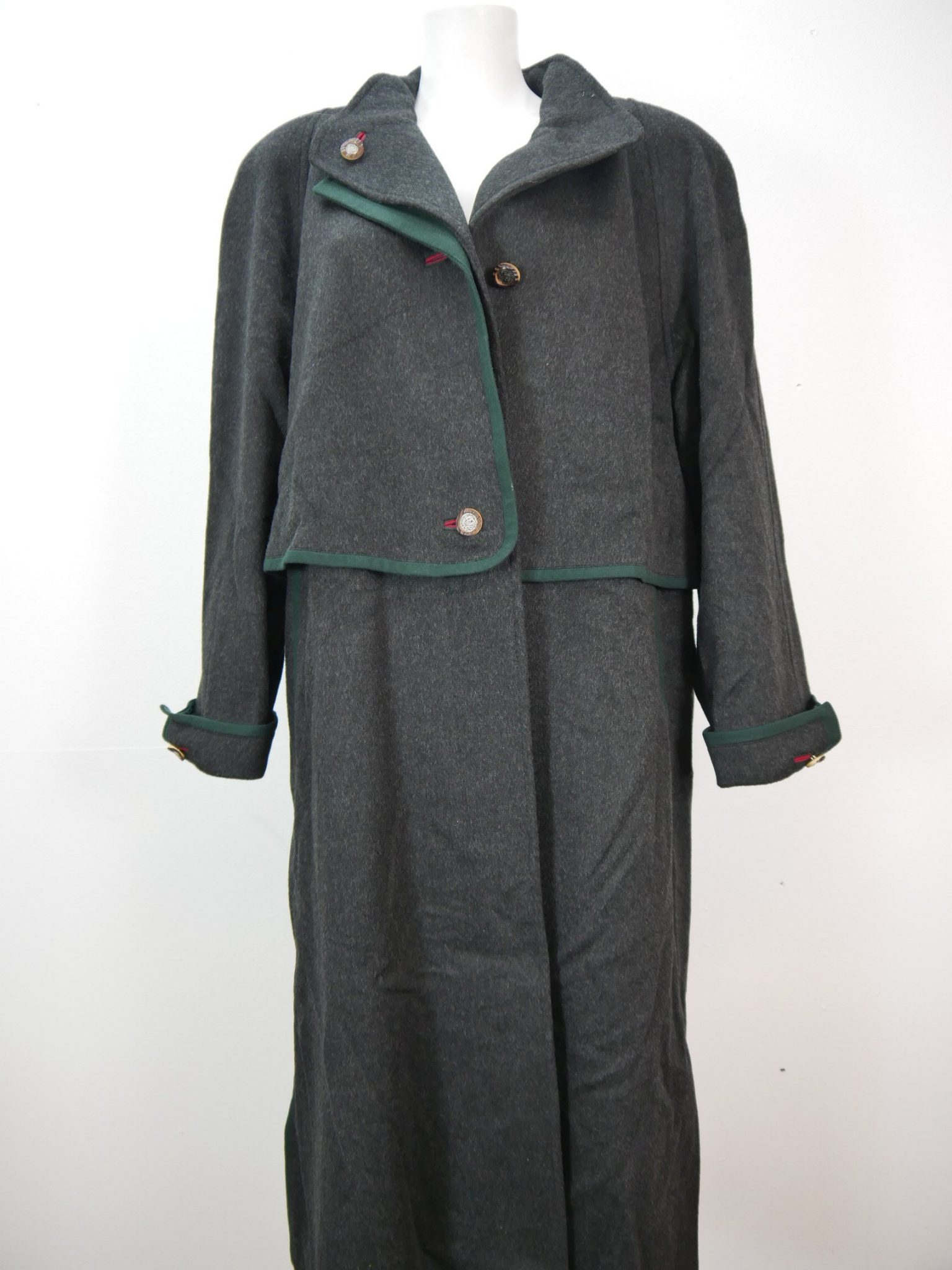 Kswlwccpp Wintermantel Herren - Langer Wollmantel Mit Stehkragen, Schwarz, S-5XL