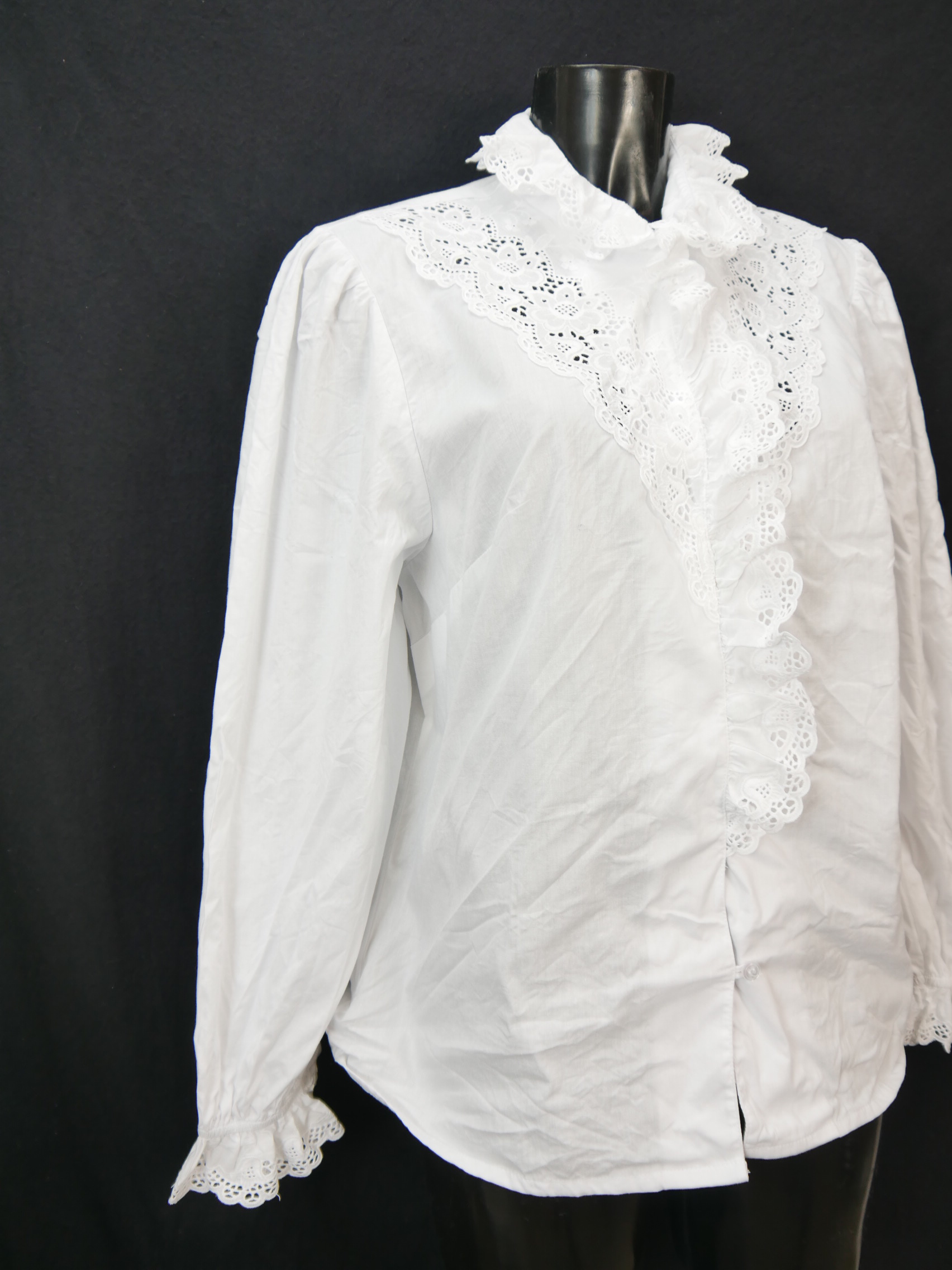 Size 44 Trachten blouse white Blouse Hammerschmid cotton with lace ...