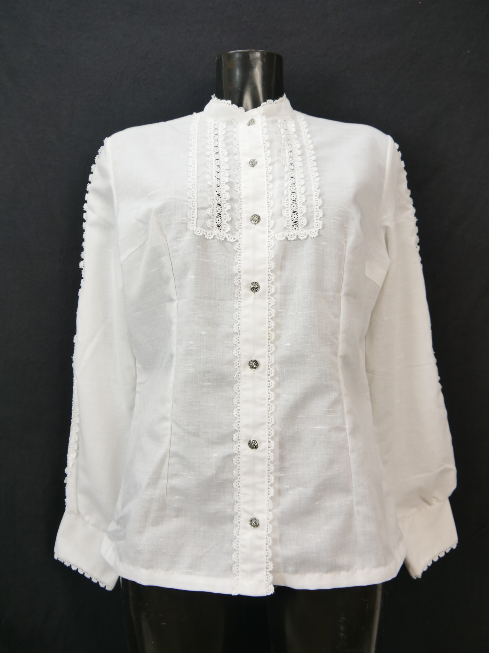 Size 44 Trachten blouse white Blouse Wallmann Cotton blend with lace ...