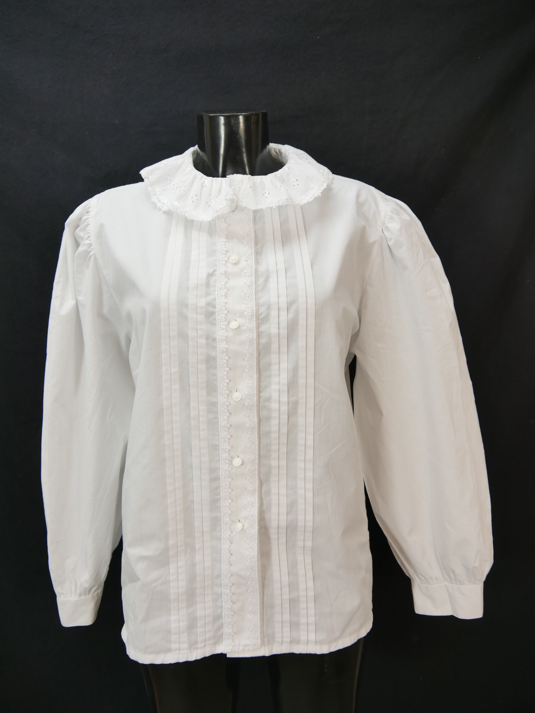 Size 44 Trachten blouse white Blouse Alphorn cotton blend with lace ...
