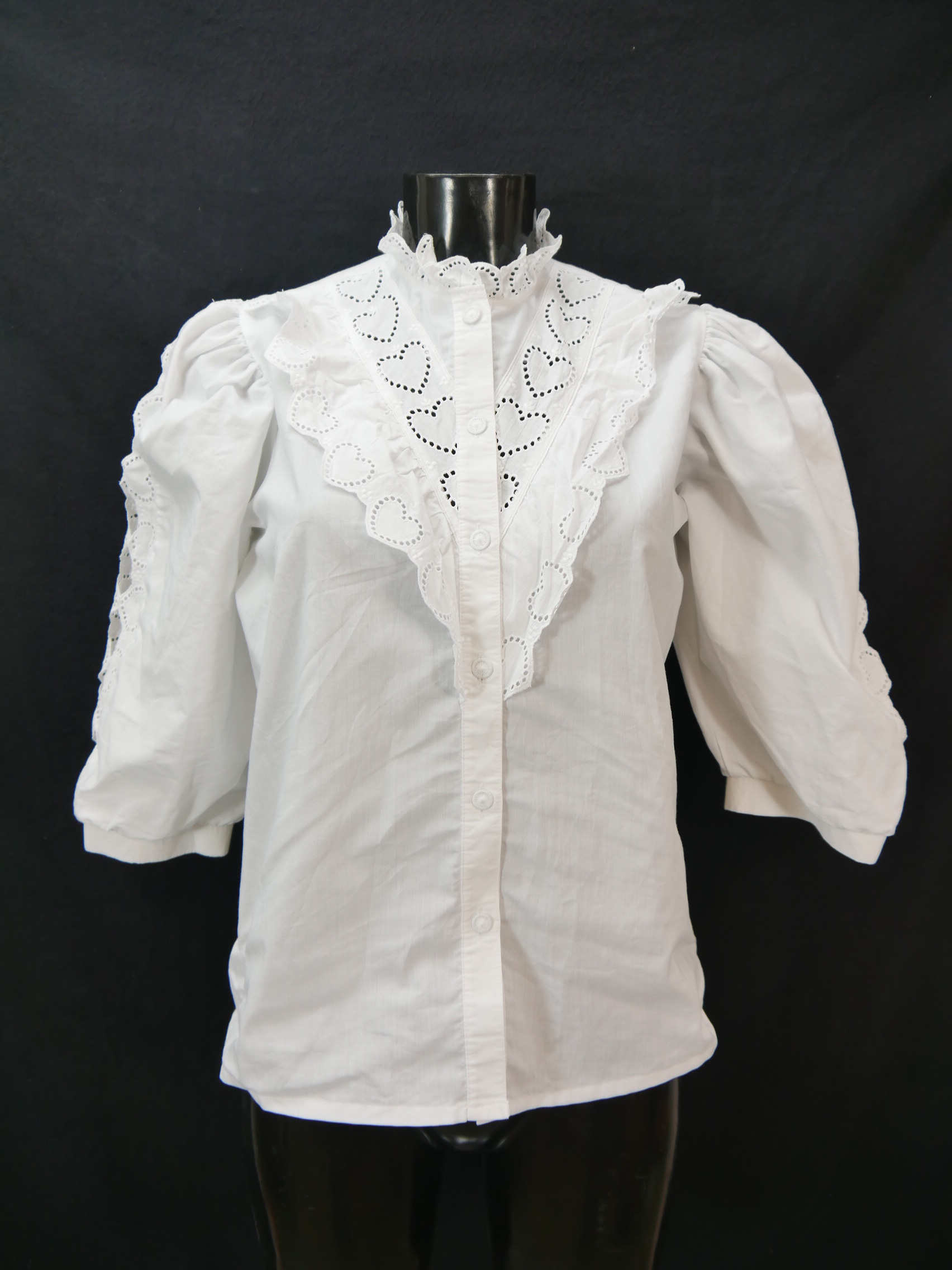 Size 36 Trachten blouse white Blouse Hagro cotton blend lace TB7385 ...