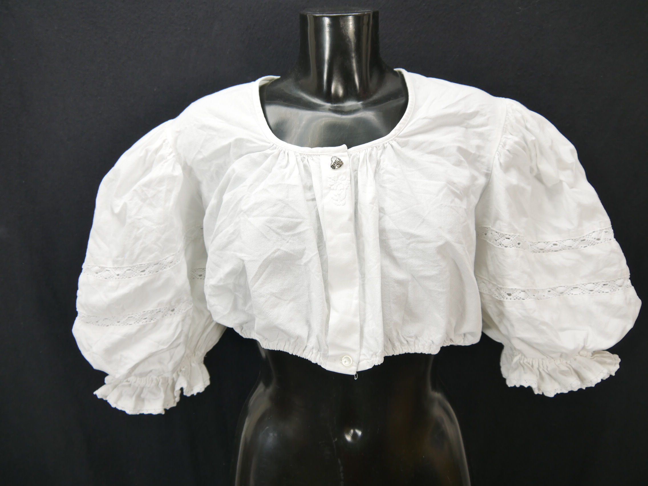 Size 46 dirndl blouse white Blouse for dirndl Waldorff cotton with lace ...