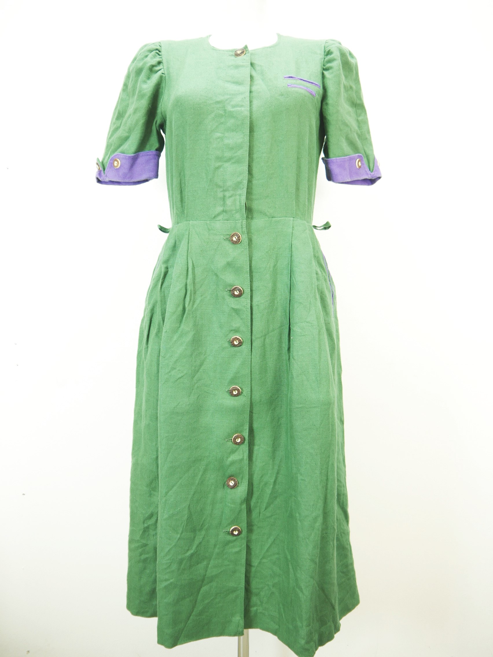Herrlich grün mit Puffärmel fabelhaftes Landhaus Kleid Trachtenkleid Gr.40