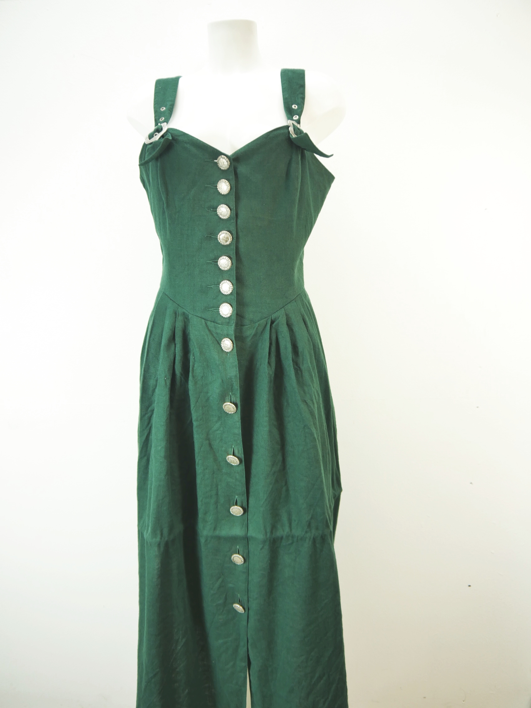 Trachtengwand grün mit Träger herrliches Landhaus Kleid Trachtenkleid Gr.42