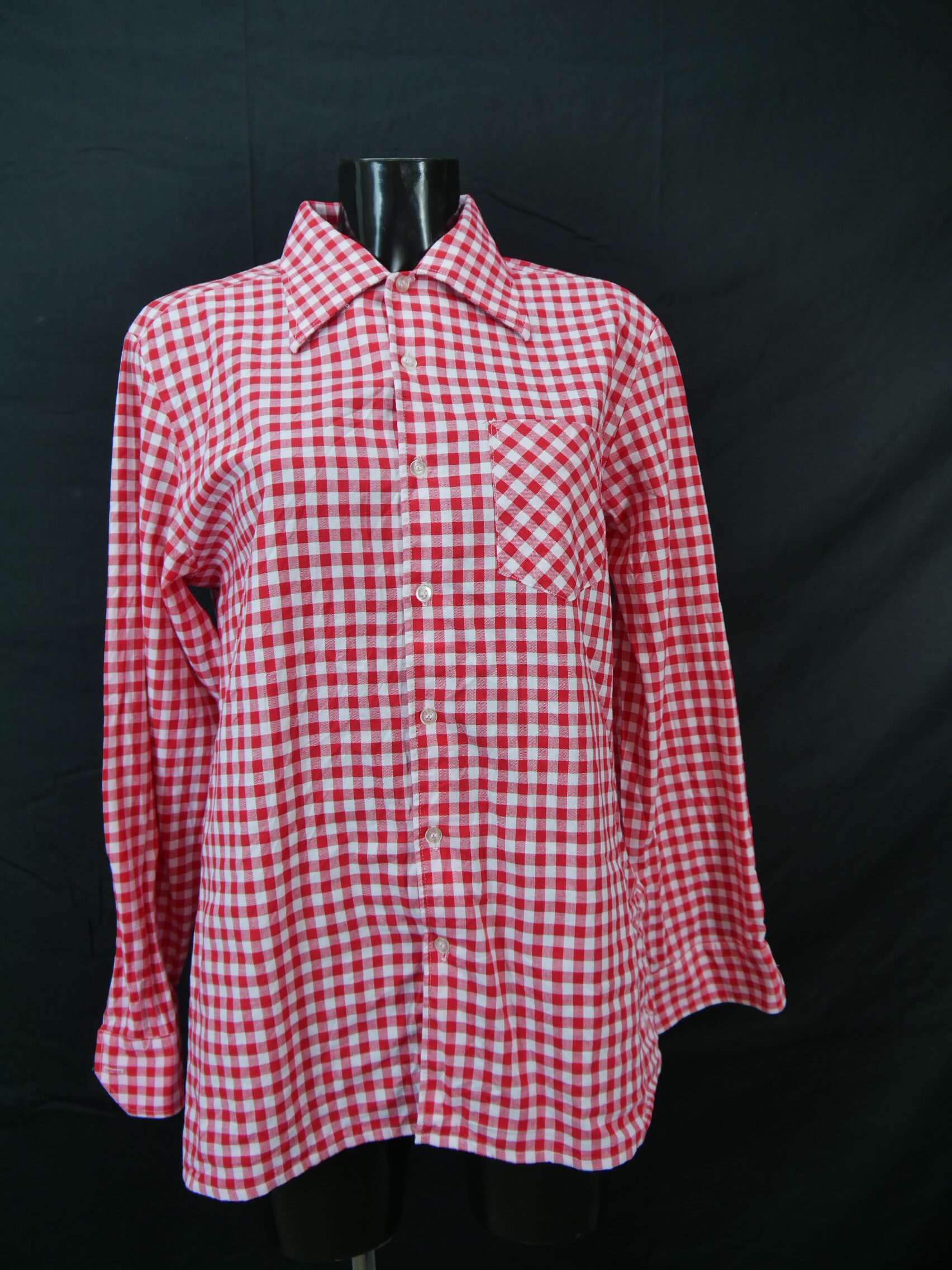 Gr.50 Trachtenbluse rot/weiß Bluse für Dirndl Seidensticker Baumwolle TB8840