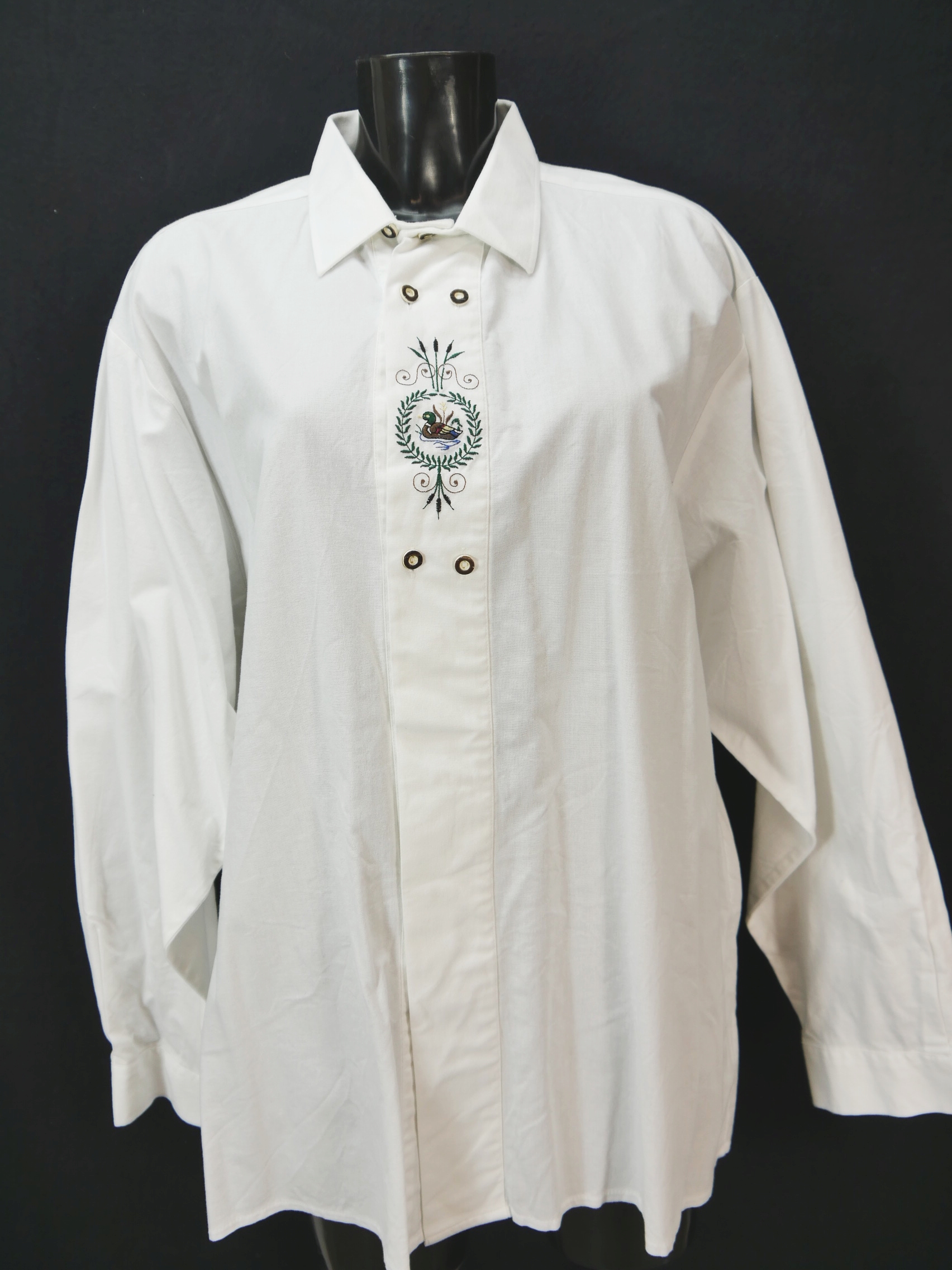 Gr.XL Trachtenhemd Hammerschmid weiß mit Stickerei faszinierendes Hemd TH2488