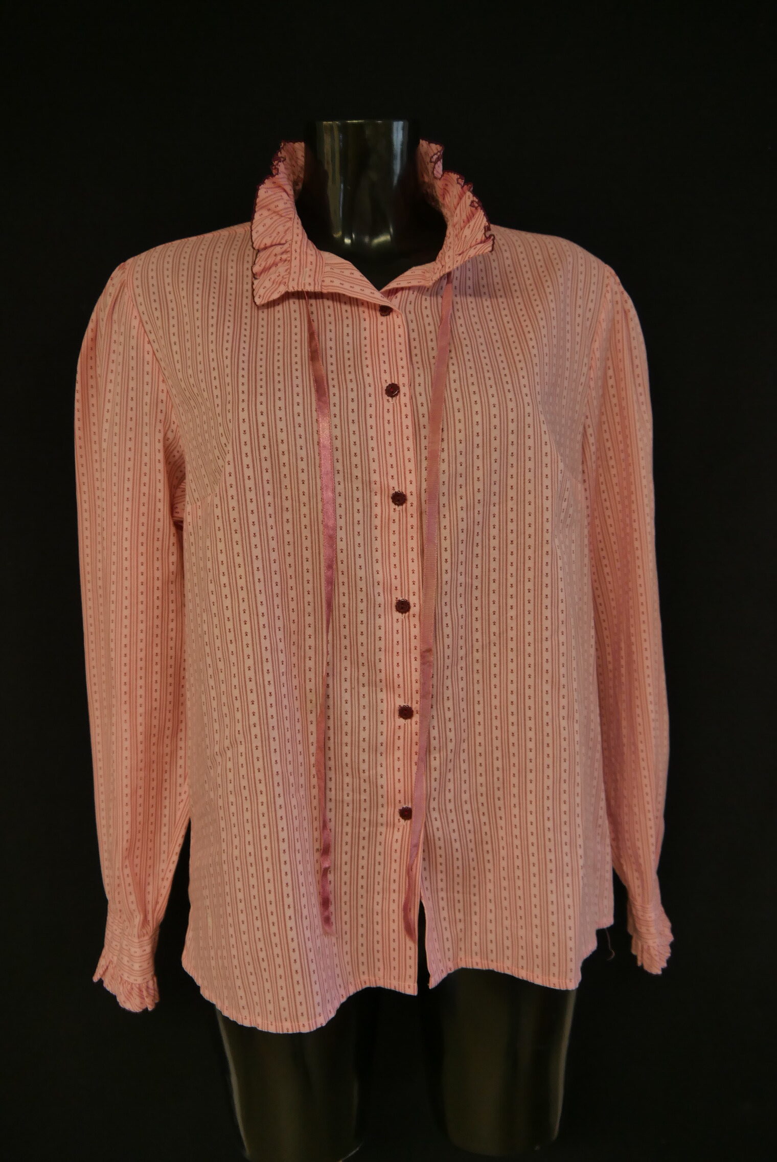 Gr.48 Trachtenbluse rosa Bluse für Dirndl Lady Jane mit Rüschen Muster TB9739