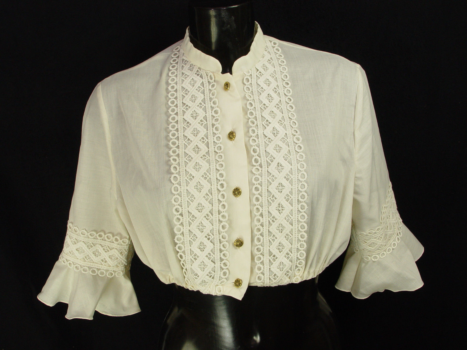 Size 42 Dirndl blouse with stand-up collar Blouse for Dirndl Trachten ...